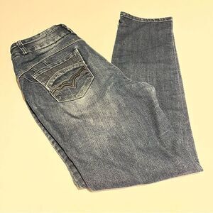 Women's Cato Faded Blue Jeans Size 12 embellished pockets